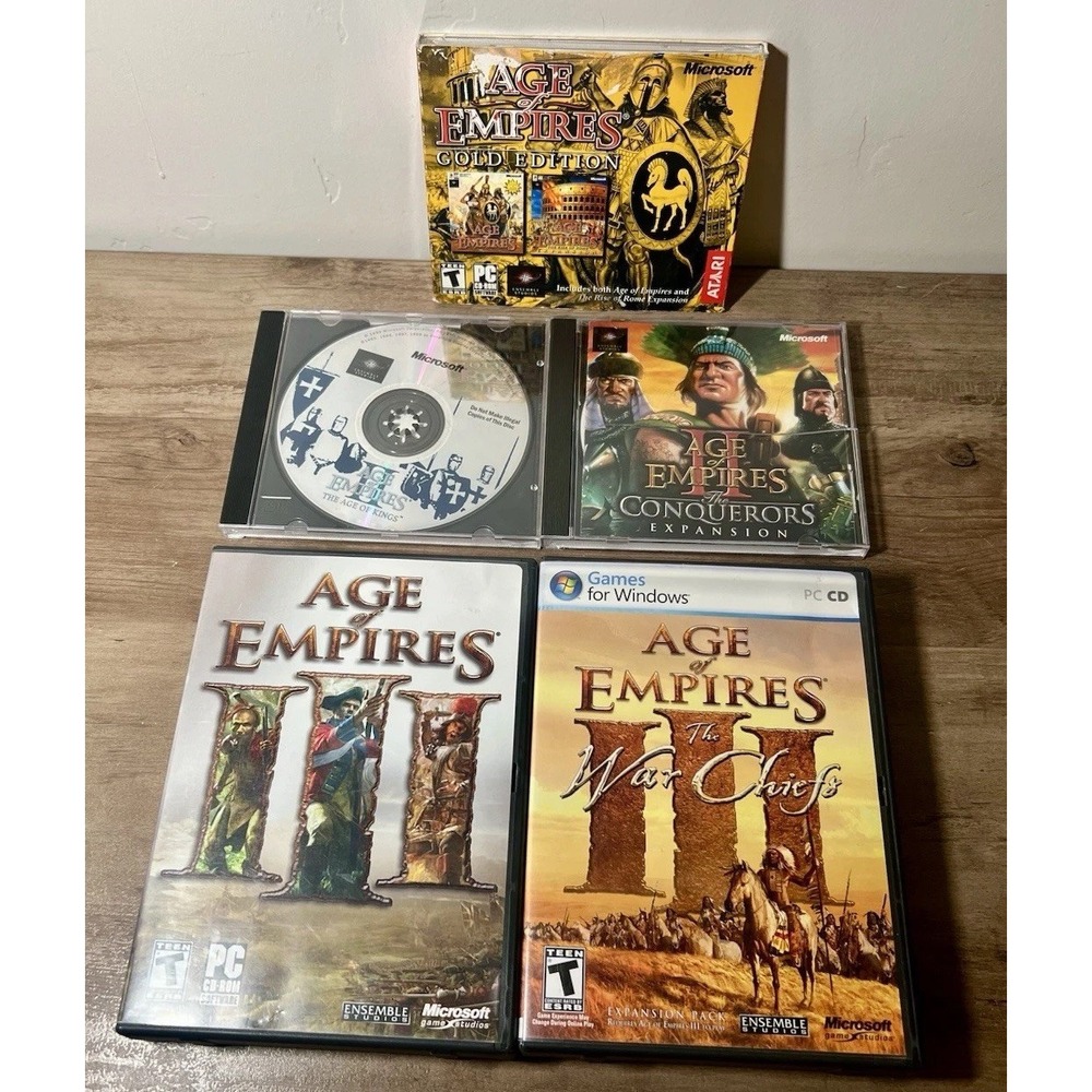 Age of Empires PC CD-ROM Huge Lot I II III Gold Edition Conquerors War Chiefs